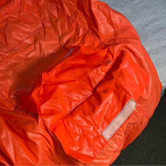 Handmade Windbreaker Jacket with Patches Neon Orange Pullover Pocket Hoodie XL - Picture 16 of 17